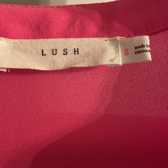 Lush Hot Pink Fuchsia Flowey 3/4 Sleeve Blouse Top SZ SMALL - Picture 5 of 6